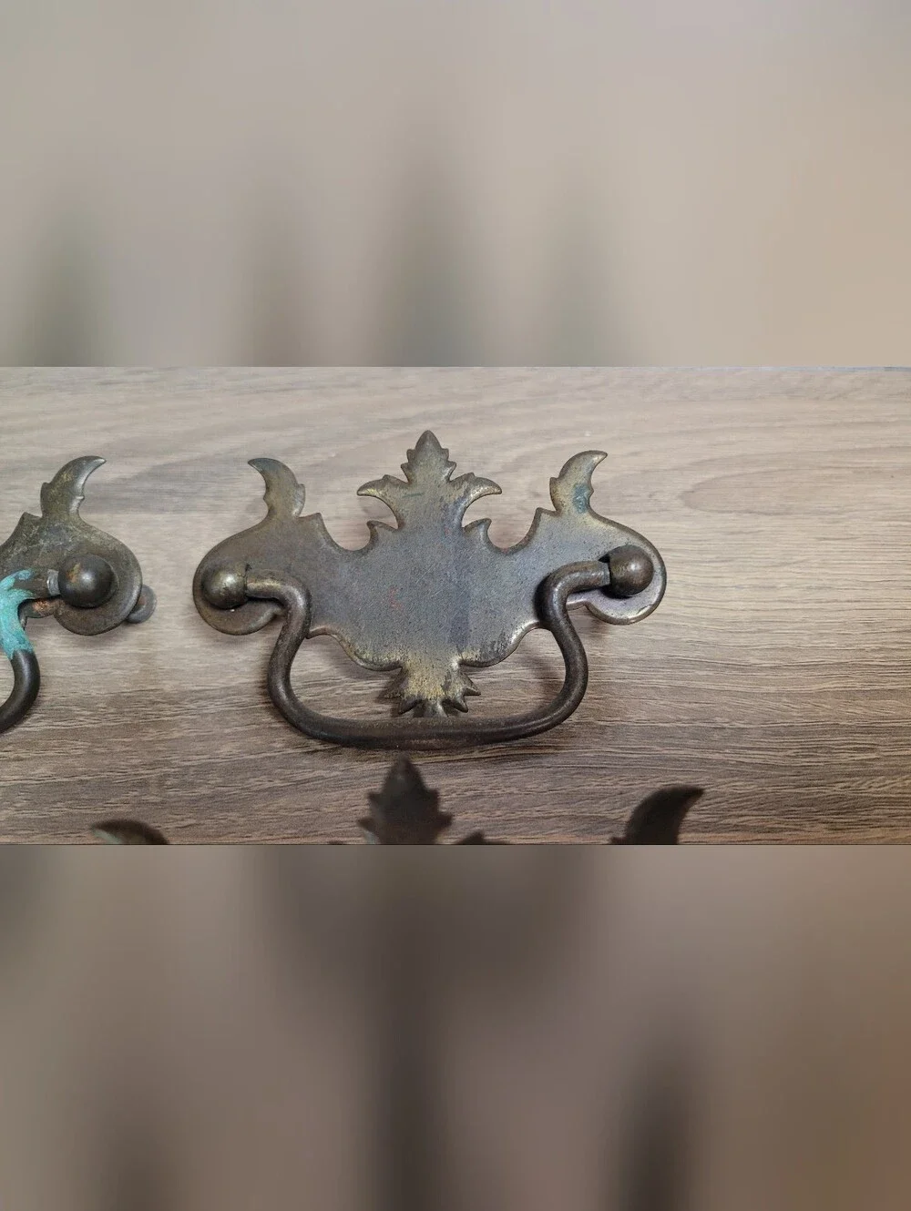 Antique Brass Drawer Pulls - Brown Patina (Set of 6)